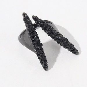 Alexis Bittar modernist pave double spear ring